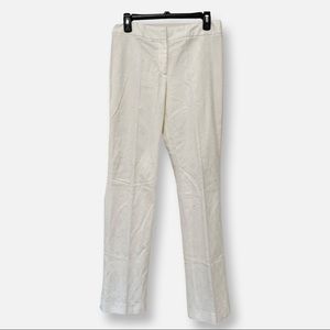 Elie Tahari White Jacquard Straight Leg Pants US6 ($225)